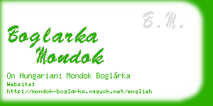 boglarka mondok business card